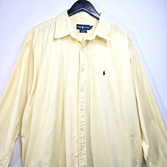 Polo Ralph Lauren Shirt Mens 2XL XXL Button Up Light Yellow - Picture 2 of 7